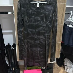 Diesel metallic black light weight long sleeve dress. Size small.